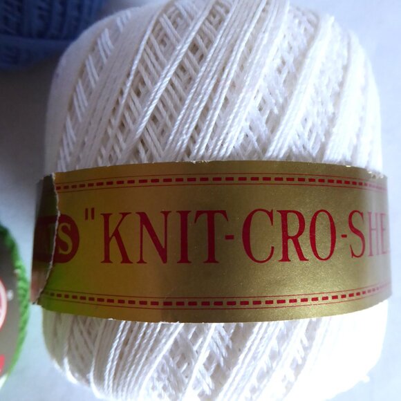 NEW VINTAGE COTTON CROCHET BEDSPREAD THREAD SPOOLS LOT OF 6 - Picture 6 of 12